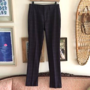 ASOS Plaid Windowpane Check Eggplant Purple 28in